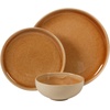 image:imageGibson Elite Bistro Fleur Plates and Bowls Sets 12Piece Stoneware Dinnerware Set for 4 Ivory White Scalloped Dish Set with Dinner Plates Salad Plates amp BowlsOrange Manila Bay