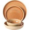 image:imageGibson Elite Bistro Fleur Plates and Bowls Sets 12Piece Stoneware Dinnerware Set for 4 Ivory White Scalloped Dish Set with Dinner Plates Salad Plates amp BowlsAssorted Colors Manila Bay