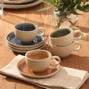 image:imageGibson Elite Bistro Fleur Plates and Bowls Sets 12Piece Stoneware Dinnerware Set for 4 Ivory White Scalloped Dish Set with Dinner Plates Salad Plates amp BowlsAssorted Color Manila Bay Cup  Saucer