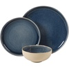 image:imageGibson Elite Bistro Fleur Plates and Bowls Sets 12Piece Stoneware Dinnerware Set for 4 Ivory White Scalloped Dish Set with Dinner Plates Salad Plates amp BowlsBlue Manila Bay