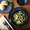 image:imageGibson Elite Bistro Fleur Plates and Bowls Sets 12Piece Stoneware Dinnerware Set for 4 Ivory White Scalloped Dish Set with Dinner Plates Salad Plates amp BowlsCobalt Blue Matisse
