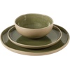 image:imageGibson Elite Bistro Fleur Plates and Bowls Sets 12Piece Stoneware Dinnerware Set for 4 Ivory White Scalloped Dish Set with Dinner Plates Salad Plates amp BowlsGreen Manila Bay
