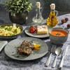 image:imageGibson Elite Bistro Fleur Plates and Bowls Sets 12Piece Stoneware Dinnerware Set for 4 Ivory White Scalloped Dish Set with Dinner Plates Salad Plates amp BowlsGreen Matisse