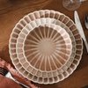 image:imageGibson Elite Bistro Fleur Plates and Bowls Sets 12Piece Stoneware Dinnerware Set for 4 Ivory White Scalloped Dish Set with Dinner Plates Salad Plates amp BowlsMauve Rose Peach Orchard