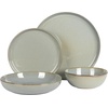 image:imageGibson Elite Bistro Fleur Plates and Bowls Sets 12Piece Stoneware Dinnerware Set for 4 Ivory White Scalloped Dish Set with Dinner Plates Salad Plates amp BowlsGreen Berea