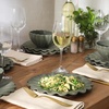 image:imageGibson Elite Bistro Fleur Plates and Bowls Sets 12Piece Stoneware Dinnerware Set for 4 Ivory White Scalloped Dish Set with Dinner Plates Salad Plates amp BowlsMatte Green Bistro Fleur