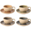 image:imageGibson Elite Bistro Fleur Plates and Bowls Sets 12Piece Stoneware Dinnerware Set for 4 Ivory White Scalloped Dish Set with Dinner Plates Salad Plates amp BowlsAssorted Color Manila Bay Cup  Saucer