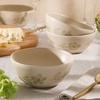 image:imageBloomhouse  2 Time Oprahs Favorite Things  Made in Portugal Hand Painted Dinnerware Set  Porto Petals 12 Piece Service for 4 Floral Plates and Bowls Set  Green OrchidGreen Orchid Cereal Bowls