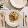 image:imageBloomhouse  2 Time Oprahs Favorite Things  Made in Portugal Hand Painted Dinnerware Set  Porto Petals 12 Piece Service for 4 Floral Plates and Bowls Set  Green OrchidLilly Cream Dinner Plates