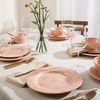 image:imageBloomhouse  2 Time Oprahs Favorite Things  Made in Portugal Hand Painted Dinnerware Set  Porto Petals 12 Piece Service for 4 Floral Plates and Bowls Set  Green OrchidBlush Pink 12pc Dinnerware