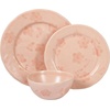 image:imageBloomhouse  2 Time Oprahs Favorite Things  Made in Portugal Hand Painted Dinnerware Set  Porto Petals 12 Piece Service for 4 Floral Plates and Bowls Set  Green OrchidBlush Pink 12pc Dinnerware