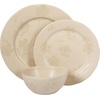 image:imageBloomhouse  2 Time Oprahs Favorite Things  Made in Portugal Hand Painted Dinnerware Set  Porto Petals 12 Piece Service for 4 Floral Plates and Bowls Set  Green OrchidLilly Cream 12pc Dinnerware