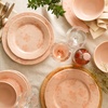 image:imageBloomhouse  2 Time Oprahs Favorite Things  Made in Portugal Hand Painted Dinnerware Set  Porto Petals 12 Piece Service for 4 Floral Plates and Bowls Set  Green OrchidBlush Pink 12pc Dinnerware