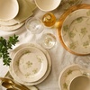 image:imageBloomhouse  2 Time Oprahs Favorite Things  Made in Portugal Hand Painted Dinnerware Set  Porto Petals 12 Piece Service for 4 Floral Plates and Bowls Set  Green OrchidGreen Orchid 12pc Dinnerware