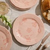 image:imageBloomhouse  2 Time Oprahs Favorite Things  Made in Portugal Hand Painted Dinnerware Set  Porto Petals 12 Piece Service for 4 Floral Plates and Bowls Set  Green OrchidLilly Cream Salad Plates