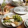 image:imageBloomhouse  2Time Oprahs Favorite Things  Valencia Flor 2 Piece 13 Serving Platter Set Stoneware Platters Mediterranean Floral Decal Design Microwave amp Dishwasher Safe Fern GreenFern Green 2pc Serving Platter Set