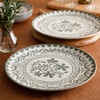 image:imageBloomhouse  2Time Oprahs Favorite Things  Valencia Flor 2 Piece 13 Serving Platter Set Stoneware Platters Mediterranean Floral Decal Design Microwave amp Dishwasher Safe Fern GreenFern Green 2pc Serving Platter Set