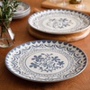 image:imageBloomhouse  2Time Oprahs Favorite Things  Valencia Flor 2 Piece 13 Serving Platter Set Stoneware Platters Mediterranean Floral Decal Design Microwave amp Dishwasher Safe Fern GreenIris Blue 2pc Serving Platte Set