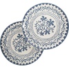 image:imageBloomhouse  2Time Oprahs Favorite Things  Valencia Flor 2 Piece 13 Serving Platter Set Stoneware Platters Mediterranean Floral Decal Design Microwave amp Dishwasher Safe Fern GreenIris Blue 2pc Serving Platte Set