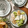 image:imageBloomhouse  2Time Oprahs Favorite Things  Valencia Flor 2 Piece 13 Serving Platter Set Stoneware Platters Mediterranean Floral Decal Design Microwave amp Dishwasher Safe Fern GreenFern Green 2pc Serving Platter Set