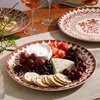 image:imageBloomhouse  2Time Oprahs Favorite Things  Valencia Flor 2 Piece 13 Serving Platter Set Stoneware Platters Mediterranean Floral Decal Design Microwave amp Dishwasher Safe Fern GreenPomegranate Red 2pc Serving Platter Set
