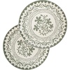 image:imageBloomhouse  2Time Oprahs Favorite Things  Valencia Flor 2 Piece 13 Serving Platter Set Stoneware Platters Mediterranean Floral Decal Design Microwave amp Dishwasher Safe Fern GreenFern Green 2pc Serving Platter Set