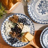 image:imageBloomhouse  2Time Oprahs Favorite Things  Valencia Flor 2 Piece 13 Serving Platter Set Stoneware Platters Mediterranean Floral Decal Design Microwave amp Dishwasher Safe Fern GreenIris Blue 2pc Serving Platte Set
