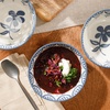 image:imageBloomhouse  2Time Oprahs Favorite Things  Valencia Flor 4 Piece 6 Cereal Bowl Set Stoneware Bowls Mediterranean Floral Decal Design Microwave amp Dishwasher Safe Iris BlueIris Blue 4pc Cereal Bowl Set