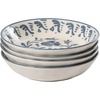 image:imageBloomhouse  2Time Oprahs Favorite Things  Valencia Flor 4 Piece 6 Cereal Bowl Set Stoneware Bowls Mediterranean Floral Decal Design Microwave amp Dishwasher Safe Iris BlueIris Blue 4pc Dinner Bowl Set