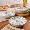 image:imageBloomhouse  2Time Oprahs Favorite Things  Valencia Flor 4 Piece 6 Cereal Bowl Set Stoneware Bowls Mediterranean Floral Decal Design Microwave amp Dishwasher Safe Iris BlueFern Green 4pc Dinner Bowl Set