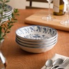image:imageBloomhouse  2Time Oprahs Favorite Things  Valencia Flor 4 Piece 6 Cereal Bowl Set Stoneware Bowls Mediterranean Floral Decal Design Microwave amp Dishwasher Safe Iris BlueIris Blue 4pc Dinner Bowl Set