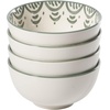image:imageBloomhouse  2Time Oprahs Favorite Things  Valencia Flor 4 Piece 6 Cereal Bowl Set Stoneware Bowls Mediterranean Floral Decal Design Microwave amp Dishwasher Safe Iris BlueFern Green 4pc Cereal Bowl Set