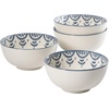 image:imageBloomhouse  2Time Oprahs Favorite Things  Valencia Flor 4 Piece 6 Cereal Bowl Set Stoneware Bowls Mediterranean Floral Decal Design Microwave amp Dishwasher Safe Iris BlueIris Blue 4pc Cereal Bowl Set