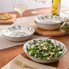 image:imageBloomhouse  2Time Oprahs Favorite Things  Valencia Flor 4 Piece 6 Cereal Bowl Set Stoneware Bowls Mediterranean Floral Decal Design Microwave amp Dishwasher Safe Iris BlueFern Green 4pc Dinner Bowl Set