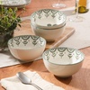 image:imageBloomhouse  2Time Oprahs Favorite Things  Valencia Flor 4 Piece 6 Cereal Bowl Set Stoneware Bowls Mediterranean Floral Decal Design Microwave amp Dishwasher Safe Iris BlueFern Green 4pc Cereal Bowl Set