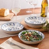 image:imageBloomhouse  2Time Oprahs Favorite Things  Valencia Flor 4 Piece 6 Cereal Bowl Set Stoneware Bowls Mediterranean Floral Decal Design Microwave amp Dishwasher Safe Iris BlueIris Blue 4pc Dinner Bowl Set