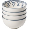 image:imageBloomhouse  2Time Oprahs Favorite Things  Valencia Flor 4 Piece 6 Cereal Bowl Set Stoneware Bowls Mediterranean Floral Decal Design Microwave amp Dishwasher Safe Iris BlueIris Blue 4pc Cereal Bowl Set