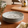 image:imageBloomhouse  2Time Oprahs Favorite Things  Valencia Flor 4 Piece Dessert amp Salad Plate Set 875 Stoneware Plates Mediterranean Floral Decal Design Microwave amp Dishwasher Safe Iris BlueFern Green 4pc Dinner Plate Set