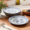 image:imageBloomhouse  2Time Oprahs Favorite Things  Valencia Flor 4 Piece Dessert amp Salad Plate Set 875 Stoneware Plates Mediterranean Floral Decal Design Microwave amp Dishwasher Safe Iris BlueIris Blue 4pc Salad Plate Set