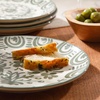 image:imageBloomhouse  2Time Oprahs Favorite Things  Valencia Flor 4 Piece Dessert amp Salad Plate Set 875 Stoneware Plates Mediterranean Floral Decal Design Microwave amp Dishwasher Safe Iris BlueFern Green 4pc Salad Plate Set