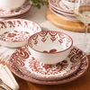 image:imageBloomhouse  2Time Oprahs Favorite Things  Valencia Flor 4 Piece Dessert amp Salad Plate Set 875 Stoneware Plates Mediterranean Floral Decal Design Microwave amp Dishwasher Safe Iris BluePomegranate Red 16pc Dinnerware Set