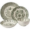 image:imageBloomhouse  2Time Oprahs Favorite Things  Valencia Flor 4 Piece Dessert amp Salad Plate Set 875 Stoneware Plates Mediterranean Floral Decal Design Microwave amp Dishwasher Safe Iris BlueFern Green 16pc Dinnerware Set