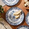 image:imageBloomhouse  2Time Oprahs Favorite Things  Valencia Flor 4 Piece Dessert amp Salad Plate Set 875 Stoneware Plates Mediterranean Floral Decal Design Microwave amp Dishwasher Safe Iris BlueIris Blue 4pc Salad Plate Set