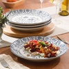 image:imageBloomhouse  2Time Oprahs Favorite Things  Valencia Flor 4 Piece Dessert amp Salad Plate Set 875 Stoneware Plates Mediterranean Floral Decal Design Microwave amp Dishwasher Safe Iris BlueIris Blue 4pc Dinner Plate Set
