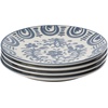 image:imageBloomhouse  2Time Oprahs Favorite Things  Valencia Flor 4 Piece Dessert amp Salad Plate Set 875 Stoneware Plates Mediterranean Floral Decal Design Microwave amp Dishwasher Safe Iris BlueIris Blue 4pc Salad Plate Set