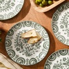image:imageBloomhouse  2Time Oprahs Favorite Things  Valencia Flor 4 Piece Dessert amp Salad Plate Set 875 Stoneware Plates Mediterranean Floral Decal Design Microwave amp Dishwasher Safe Iris BlueFern Green 4pc Salad Plate Set