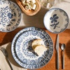 image:imageBloomhouse  2Time Oprahs Favorite Things  Valencia Flor 4 Piece Dessert amp Salad Plate Set 875 Stoneware Plates Mediterranean Floral Decal Design Microwave amp Dishwasher Safe Iris BlueIris Blue 16pc Dinnerware Set
