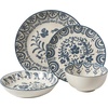 image:imageBloomhouse  2Time Oprahs Favorite Things  Valencia Flor 4 Piece Dessert amp Salad Plate Set 875 Stoneware Plates Mediterranean Floral Decal Design Microwave amp Dishwasher Safe Iris BlueIris Blue 16pc Dinnerware Set