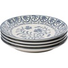 image:imageBloomhouse  2Time Oprahs Favorite Things  Valencia Flor 4 Piece Dessert amp Salad Plate Set 875 Stoneware Plates Mediterranean Floral Decal Design Microwave amp Dishwasher Safe Iris BlueIris Blue 4pc Dinner Plate Set