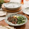 image:imageBloomhouse  2Time Oprahs Favorite Things  Valencia Flor 4 Piece Dessert amp Salad Plate Set 875 Stoneware Plates Mediterranean Floral Decal Design Microwave amp Dishwasher Safe Iris BlueFern Green 4pc Dinner Plate Set